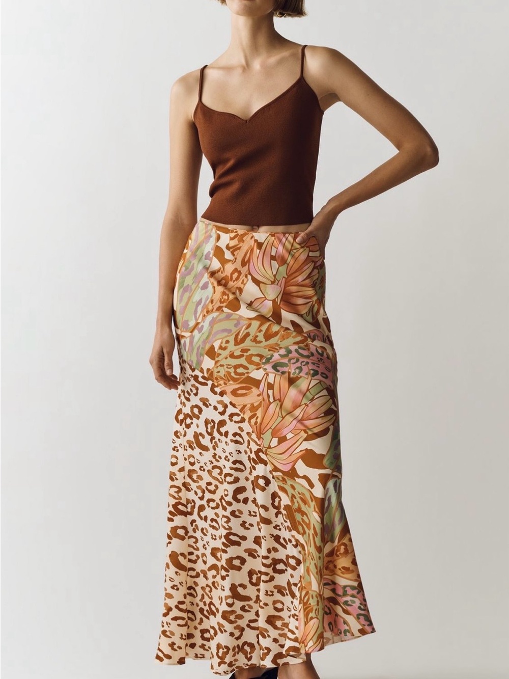Farm Rio Mixed Print Slip Skirt